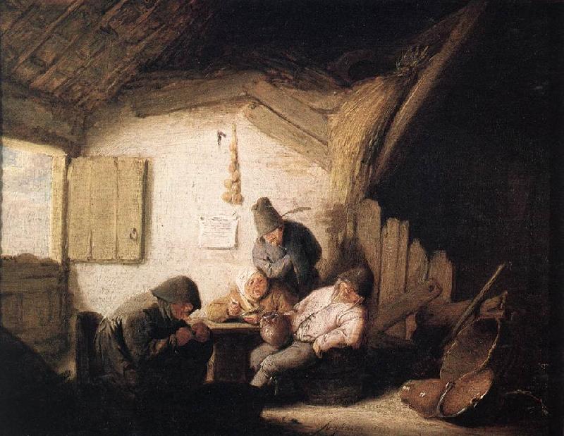 OSTADE, Adriaen Jansz. van Village Tavern with Four Figures sag